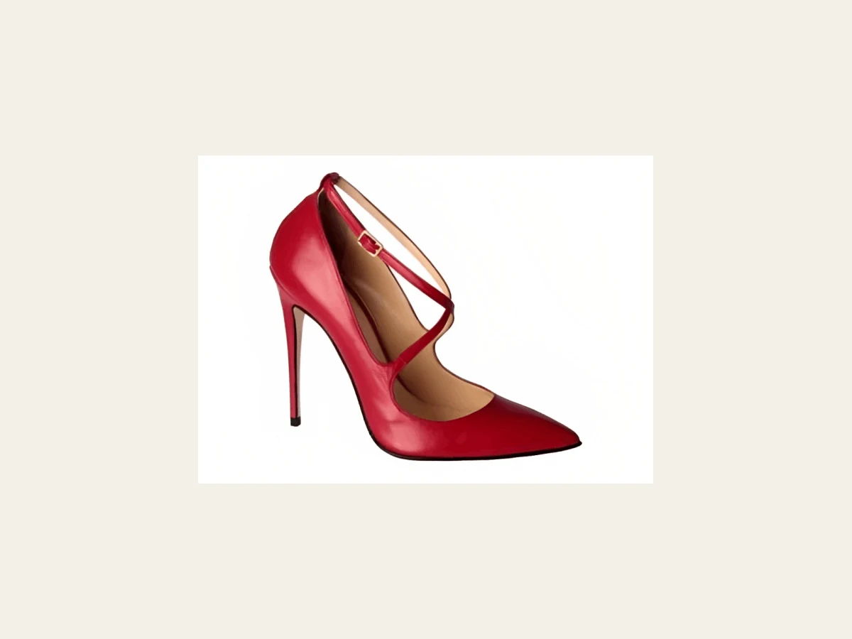 Red Italian women’s pointed-toe pump